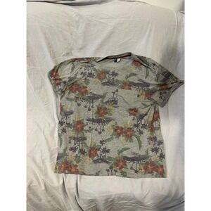 Divided Tropical Flowers T-Shirt Mens XL